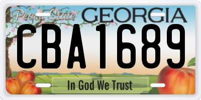 GA license plate CBA1689
