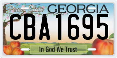 GA license plate CBA1695
