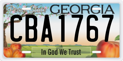 GA license plate CBA1767