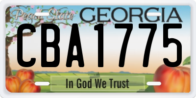 GA license plate CBA1775