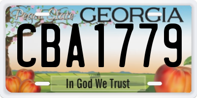 GA license plate CBA1779
