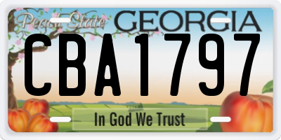 GA license plate CBA1797