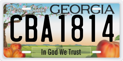 GA license plate CBA1814