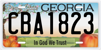 GA license plate CBA1823