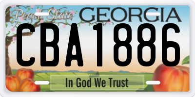 GA license plate CBA1886