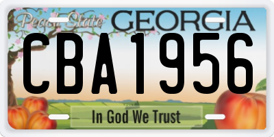 GA license plate CBA1956
