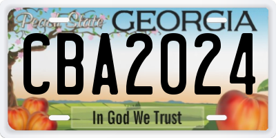GA license plate CBA2024