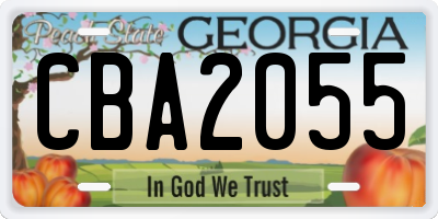 GA license plate CBA2055