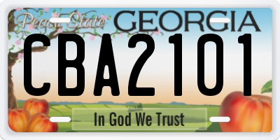 GA license plate CBA2101