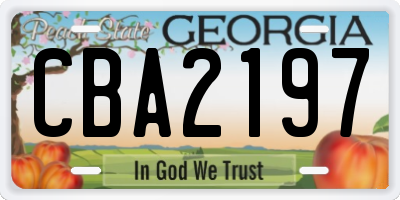 GA license plate CBA2197