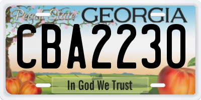 GA license plate CBA2230