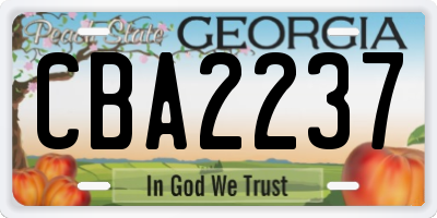 GA license plate CBA2237