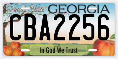 GA license plate CBA2256