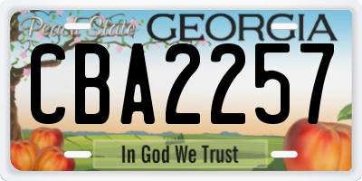 GA license plate CBA2257