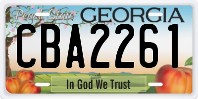 GA license plate CBA2261