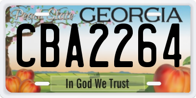 GA license plate CBA2264