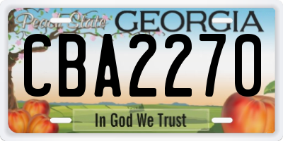 GA license plate CBA2270