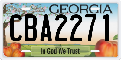 GA license plate CBA2271