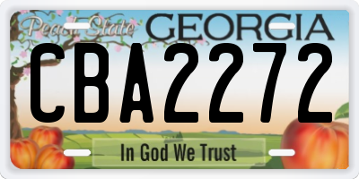 GA license plate CBA2272