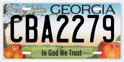 GA license plate CBA2279