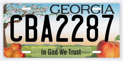 GA license plate CBA2287