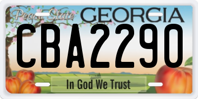 GA license plate CBA2290