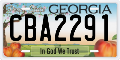 GA license plate CBA2291