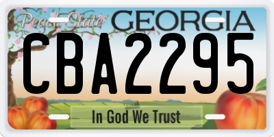 GA license plate CBA2295