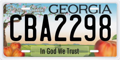 GA license plate CBA2298