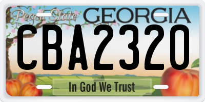 GA license plate CBA2320