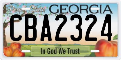 GA license plate CBA2324