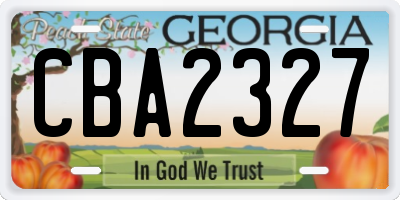 GA license plate CBA2327