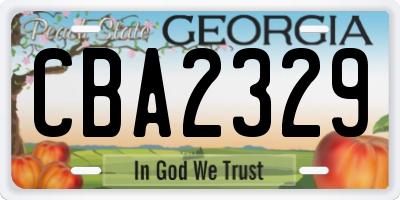 GA license plate CBA2329