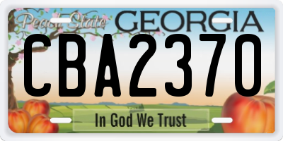 GA license plate CBA2370