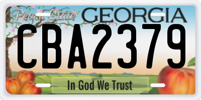 GA license plate CBA2379