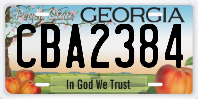 GA license plate CBA2384