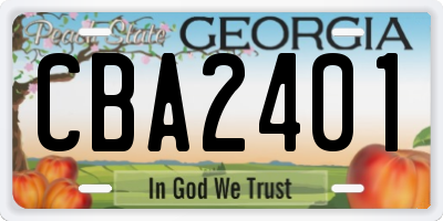 GA license plate CBA2401