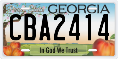 GA license plate CBA2414