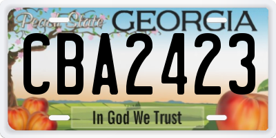 GA license plate CBA2423