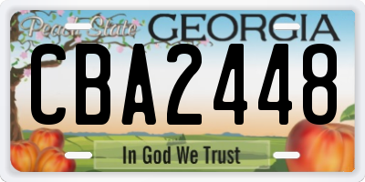 GA license plate CBA2448