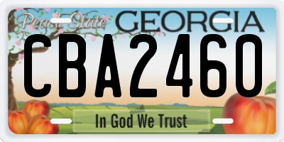 GA license plate CBA2460