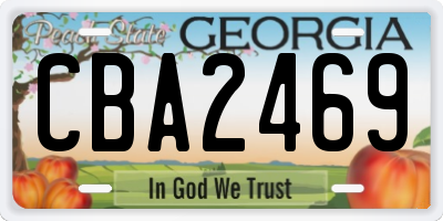 GA license plate CBA2469