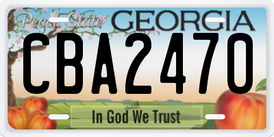 GA license plate CBA2470