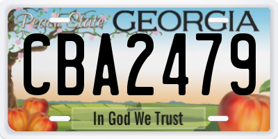 GA license plate CBA2479