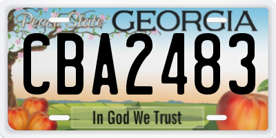 GA license plate CBA2483