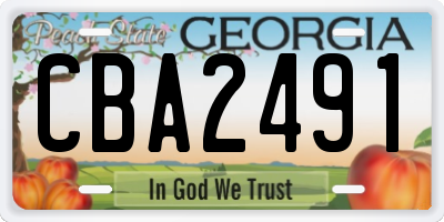 GA license plate CBA2491