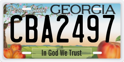 GA license plate CBA2497