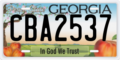 GA license plate CBA2537