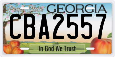 GA license plate CBA2557
