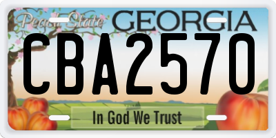 GA license plate CBA2570